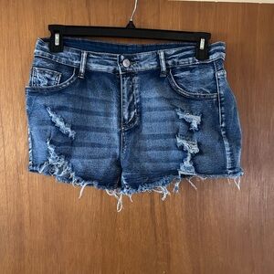 SHEIN Distressed Blue Jean Shorts